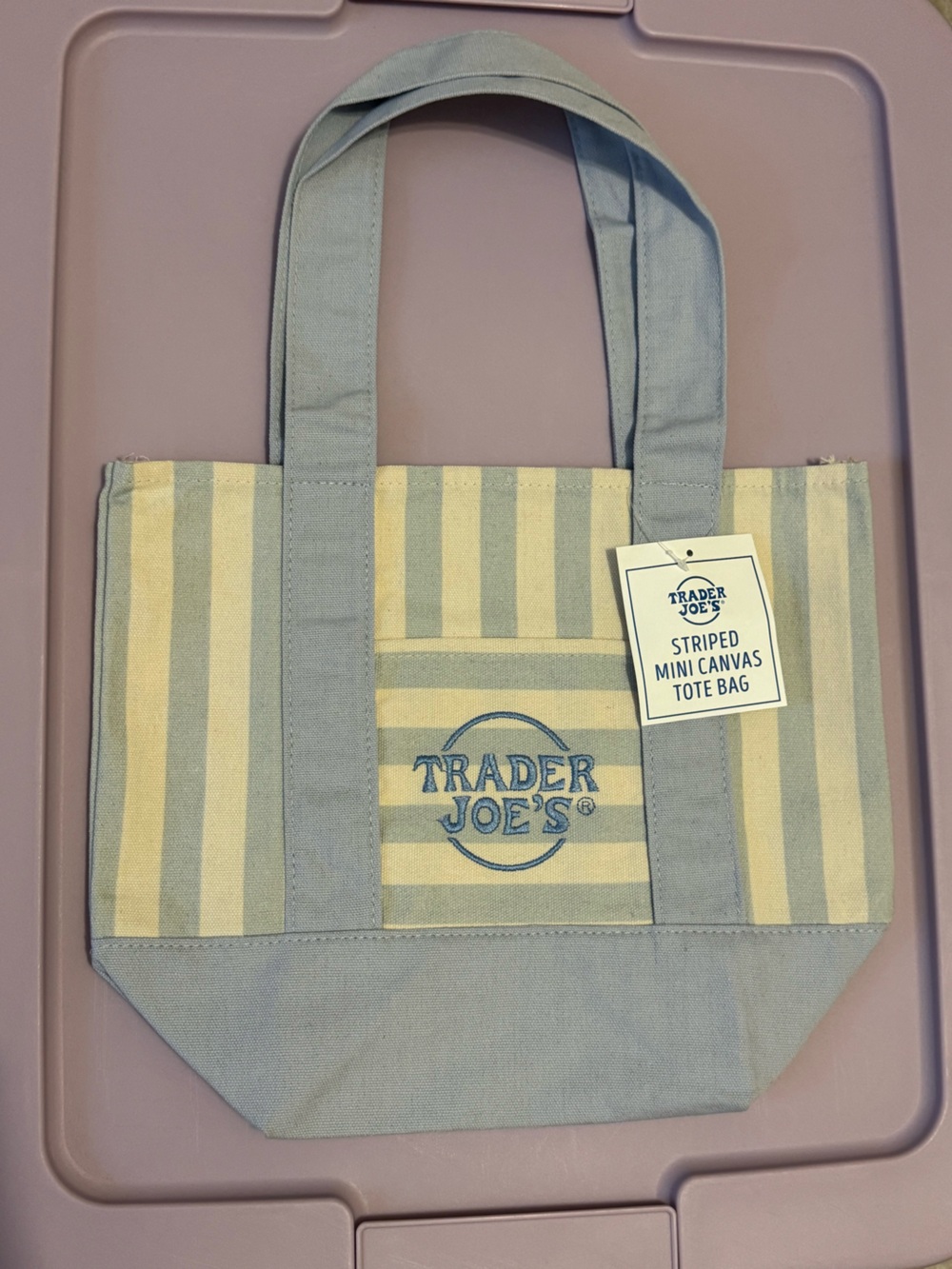Trader Joe’s Blue Striped Mini Canvas Tote Bag